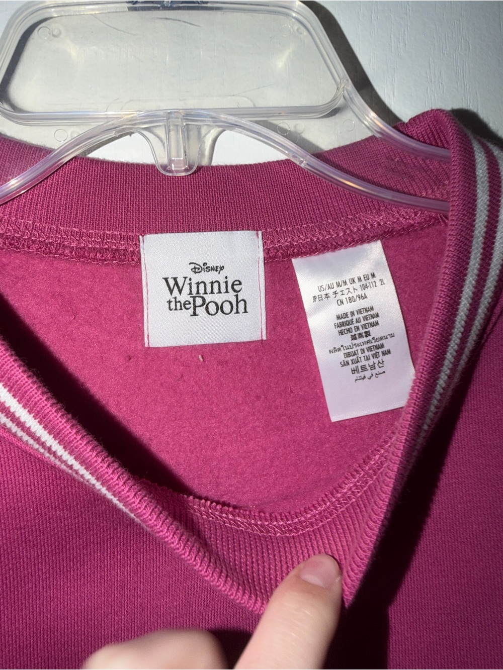 Disney Winnie the Pooh Magenta Crewneck Sweatshirt - Picture 4 of 7